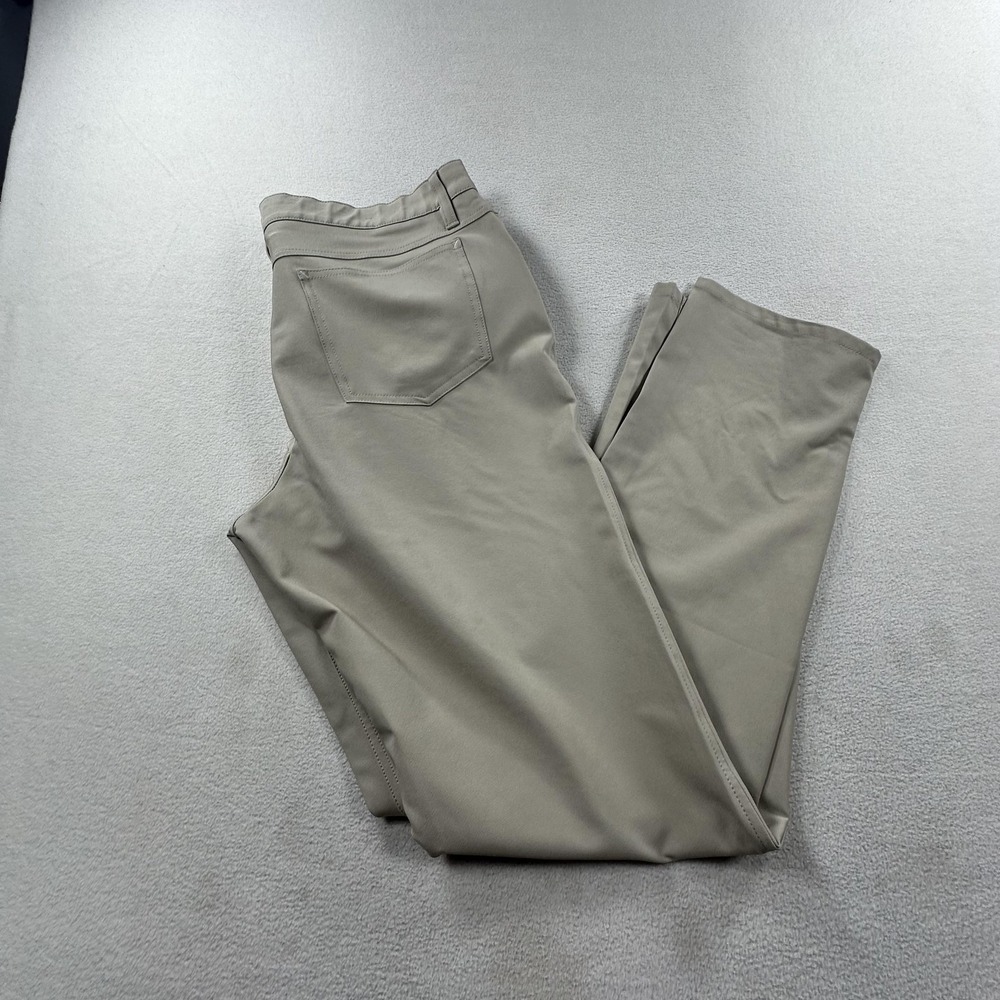 FootJoy Golf Pants Mens 36x34 Khaki Athletic Fit Stretch Performance Flat Front